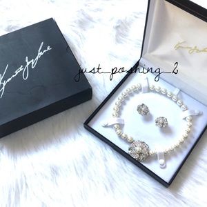 Kenneth J Lane Necklace & Earring Pearlesque Set